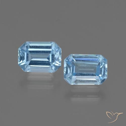 2.20ctw Natural Swiss Blue Topaz, Emerald Cut, VVS-VS