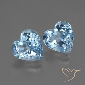 6.13 ctw Blue Topaz Stones, Natural Topaz in Heart Facet Shape for Sale