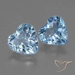 5.51 ctw Blue Topaz Stones, Natural Topaz in Heart Facet Shape for Sale