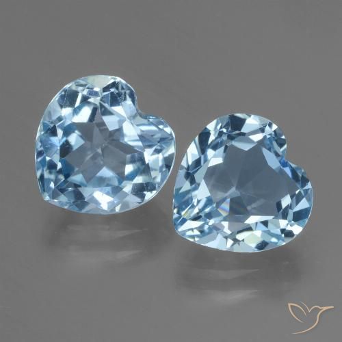 6.21ctw Natural Sky Blue Topaz, Heart, VVS
