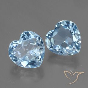 6.21 ctw Blue Topaz Stones, Natural Topaz in Heart Facet Shape for Sale