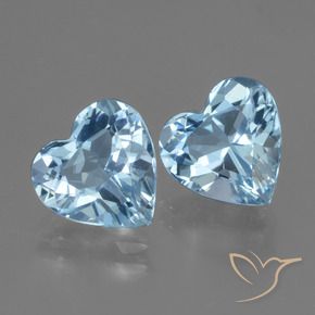 5.64 ctw Blue Topaz Stones, Natural Topaz in Heart Facet Shape for Sale