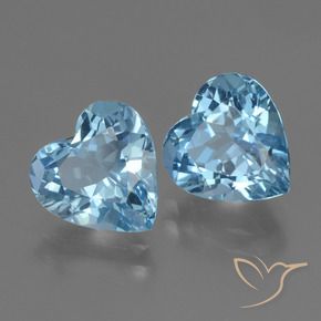 6.07 ctw Blue Topaz Stones, Natural Topaz in Heart Facet Shape for Sale