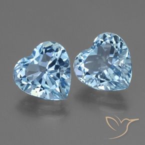 5.84 ctw Blue Topaz Stones, Natural Topaz in Heart Facet Shape for Sale