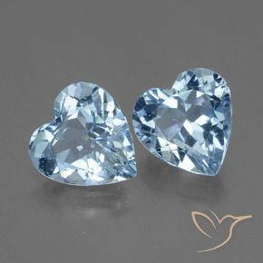 5.06 ctw Blue Topaz Stones, Natural Topaz in Heart Facet Shape for Sale
