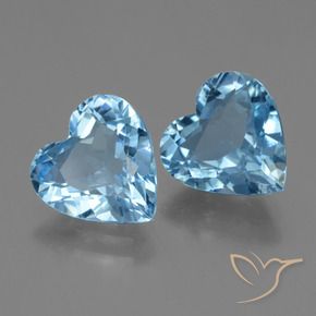 5.38 ctw Blue Topaz Stones, Natural Topaz in Heart Facet Shape for Sale