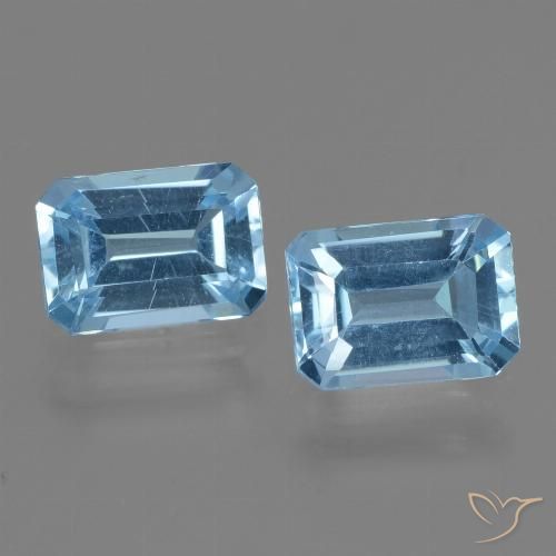 2.6 ct Swiss Blue Topaz, 7.2 x 5.1 mm Octagon Cut From Brazil, Photo A