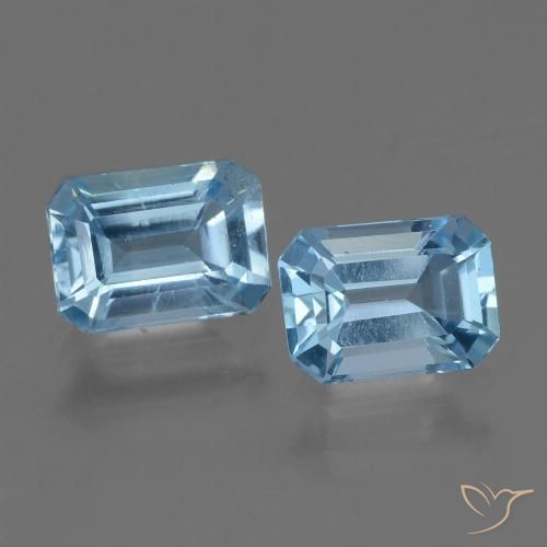 2.38 ct Swiss Blue Topaz, 7 x 5 mm Octagon Cut From Brazil, Photo A