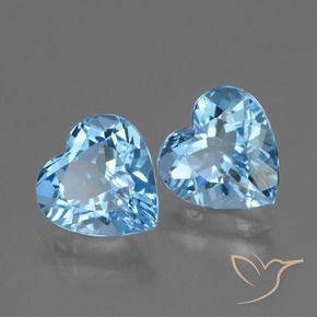 5.75 ctw Blue Topaz Stones, Natural Topaz in Heart Facet Shape for Sale
