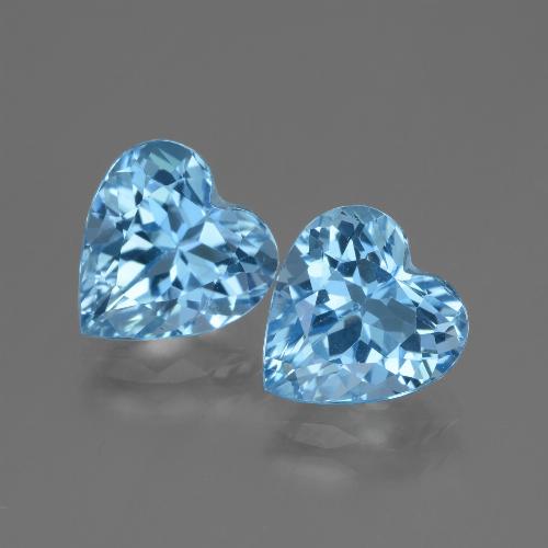 Celeste Topacio Gema - 3.2ct Forma de corazón (ID: 448189)
