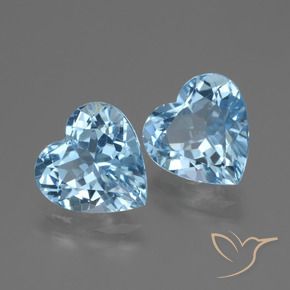 5.79 ctw Blue Topaz Stones, Natural Topaz in Heart Facet Shape for Sale
