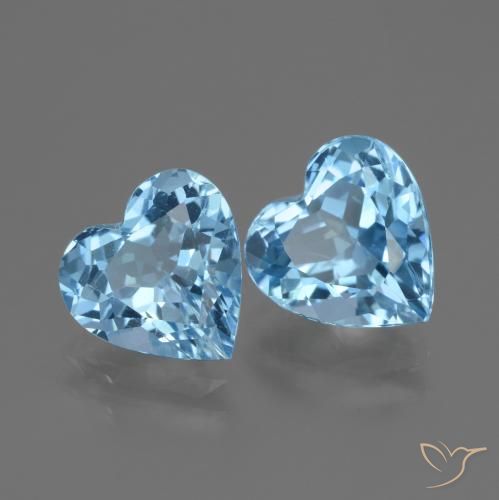 5.78 ctw Blue Topaz Stones, Natural Topaz in Heart Facet Shape for Sale