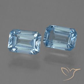 2.38 ctw Blue Topaz Stones, Natural Topaz in Octagon Step Cut Shape for Sale