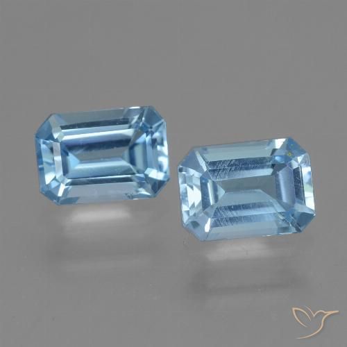 2.21ctw Natural Sky Blue Topaz, Emerald Cut, VS