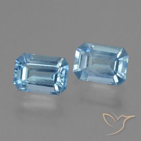 2.21 ctw Blue Topaz Stones, Natural Topaz in Octagon Step Cut Shape for Sale