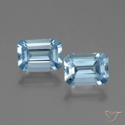 2.35 ct Sky Blue Topaz, 7.2 x 5.1 mm Octagon Cut From Brazil, Photo A