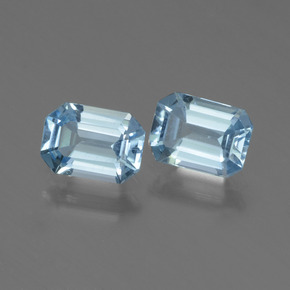 2.04 ctw Blue Topaz Gemstones, Topaz Gems in Octagon Step Cut Shape for Sale.