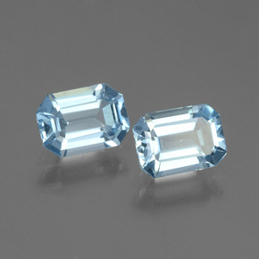 2.04 ctw Blue Topaz Stones, Natural Topaz in Octagon Step Cut Shape for Sale