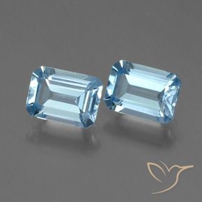 2.44 ctw Blue Topaz Stones, Natural Topaz in Octagon Step Cut Shape for Sale