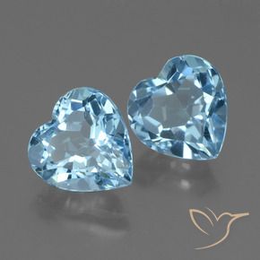 5.88 ctw Blue Topaz Stones, Natural Topaz in Heart Facet Shape for Sale