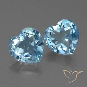 5.51 ctw Blue Topaz Stones, Natural Topaz in Heart Facet Shape for Sale