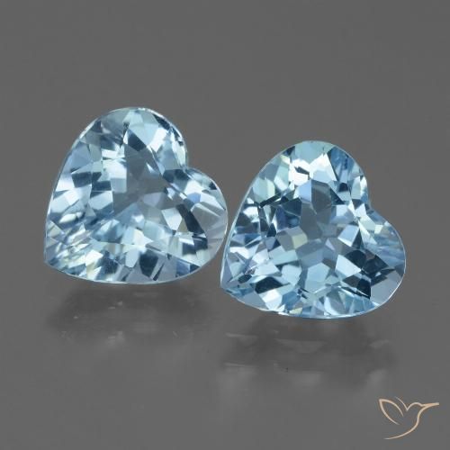 5.06 ct Sky Blue Topaz, 9 x 8.9 mm Heart Cut From Brazil, Photo A