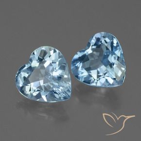 5.06 ctw Blue Topaz Stones, Natural Topaz in Heart Facet Shape for Sale