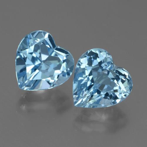 Свисс-Блю Топаз Камень - 3.2ct Фасетная огранка формы Сердце (ID: 448314)
