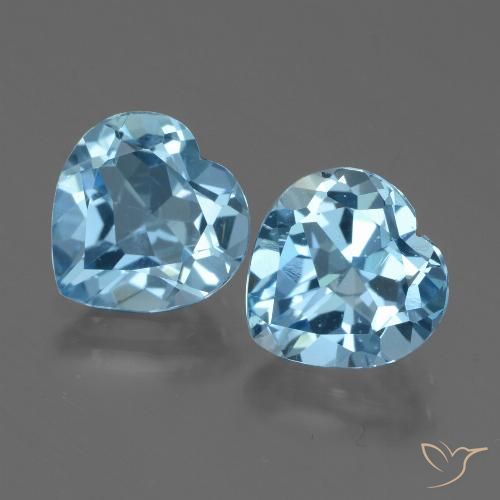 5.67ctw Natural Swiss Blue Topaz, Heart, VVS