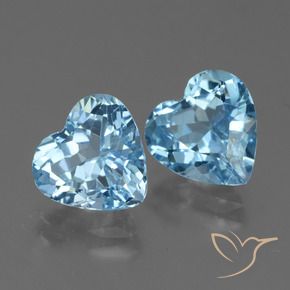 5.84 ctw Blue Topaz Stones, Natural Topaz in Heart Facet Shape for Sale