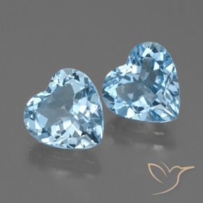 5.14 ctw Blue Topaz Stones, Natural Topaz in Heart Facet Shape for Sale