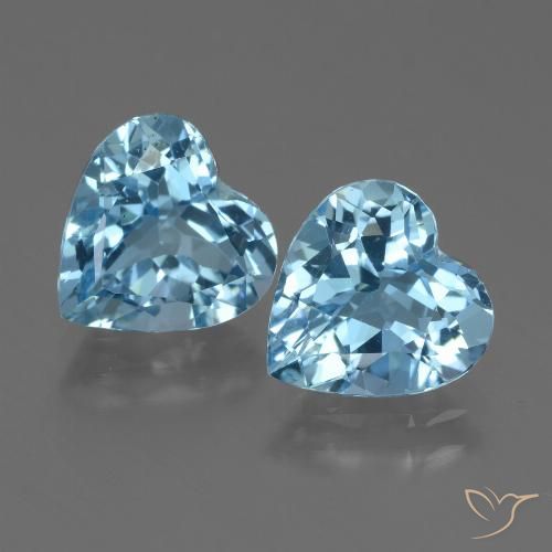 5.80ctw Natural Sky Blue Topaz, Heart, VVS