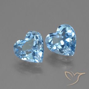 5.54 ctw Blue Topaz Stones, Natural Topaz in Heart Facet Shape for Sale