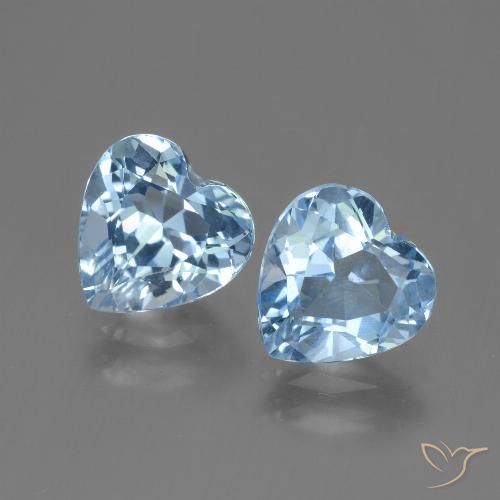 5.95ctw Natural Sky Blue Topaz, Heart, VVS