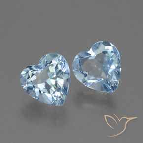 5.95 ctw Blue Topaz Stones, Natural Topaz in Heart Facet Shape for Sale