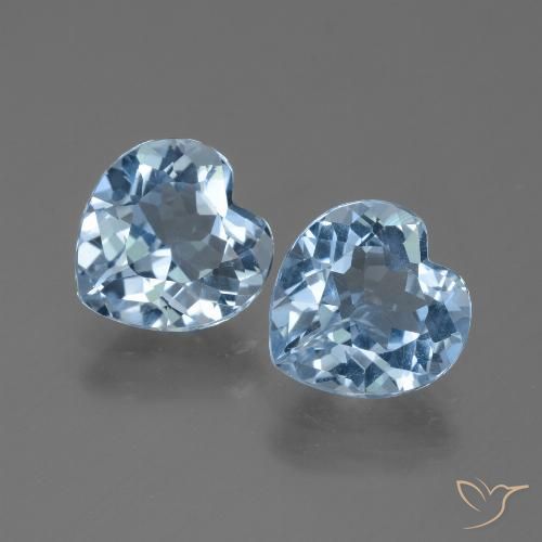 5.83ctw Natural Sky Blue Topaz, Heart, VVS