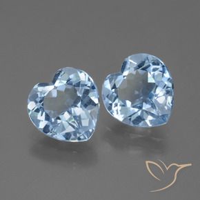 5.83 ctw Blue Topaz Stones, Natural Topaz in Heart Facet Shape for Sale