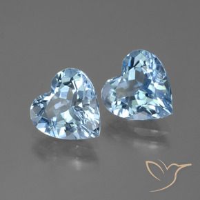 5.73 ctw Blue Topaz Stones, Natural Topaz in Heart Facet Shape for Sale