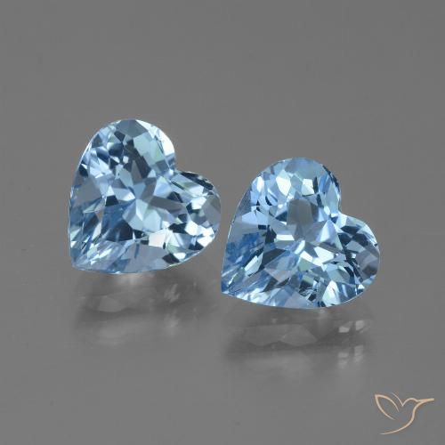 5.71 ct Swiss Blue Topaz, 9 x 8.9 mm Heart Cut From Brazil, Photo A
