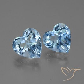 5.71 ctw Blue Topaz Stones, Natural Topaz in Heart Facet Shape for Sale