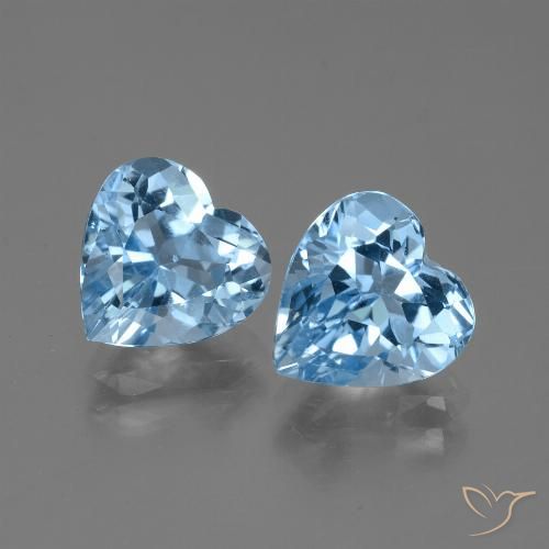 6.37ctw Natural Sky Blue Topaz, Heart, VVS-VS