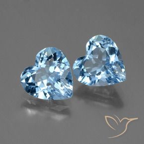 5.43 ctw Blue Topaz Stones, Natural Topaz in Heart Facet Shape for Sale