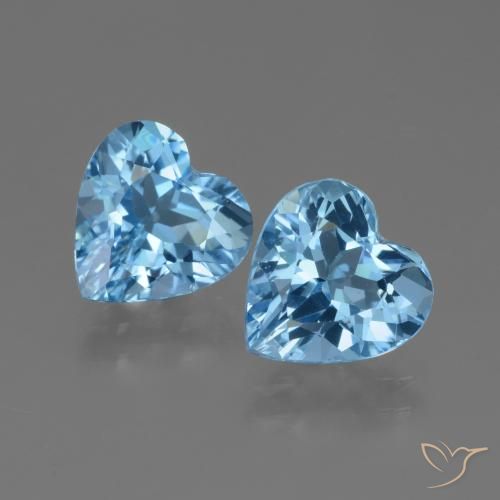 5.27ctw Natural Swiss Blue Topaz, Heart, VVS-VS