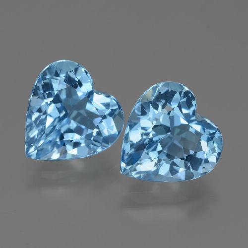 Sky Blue Topaz Gem - 3ct Heart Facet (ID: 448362)