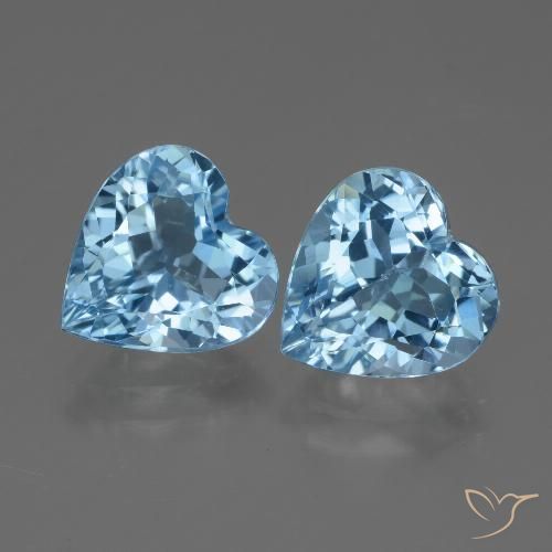 5.83ctw Natural Sky Blue Topaz, Heart, VVS