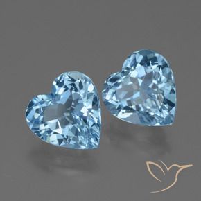 5.83 ctw Blue Topaz Stones, Natural Topaz in Heart Facet Shape for Sale