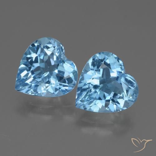 5.75ctw Natural Sky Blue Topaz, Heart, VVS