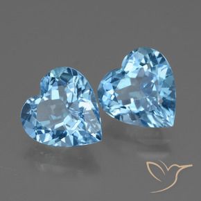 5.75 ctw Blue Topaz Stones, Natural Topaz in Heart Facet Shape for Sale