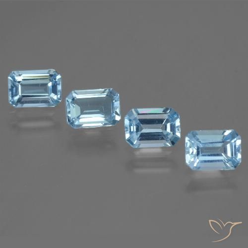 Swiss Blue Topas Edelstein - 1.1ct Octagon Stufenschliff (ID: 448380)