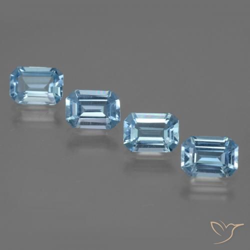 4.18ctw Natural Swiss Blue Topaz, Emerald Cut, VVS-VS